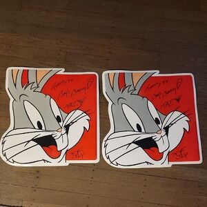 Warner Bros./Looney Tunes Bugs Bunny Vintage Place Mats Set 2 Cartoon Art Signed
